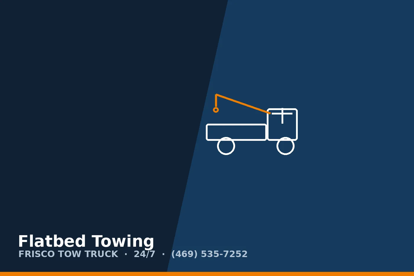 A flatbed tow truck loading a vehicle in Frisco, TX