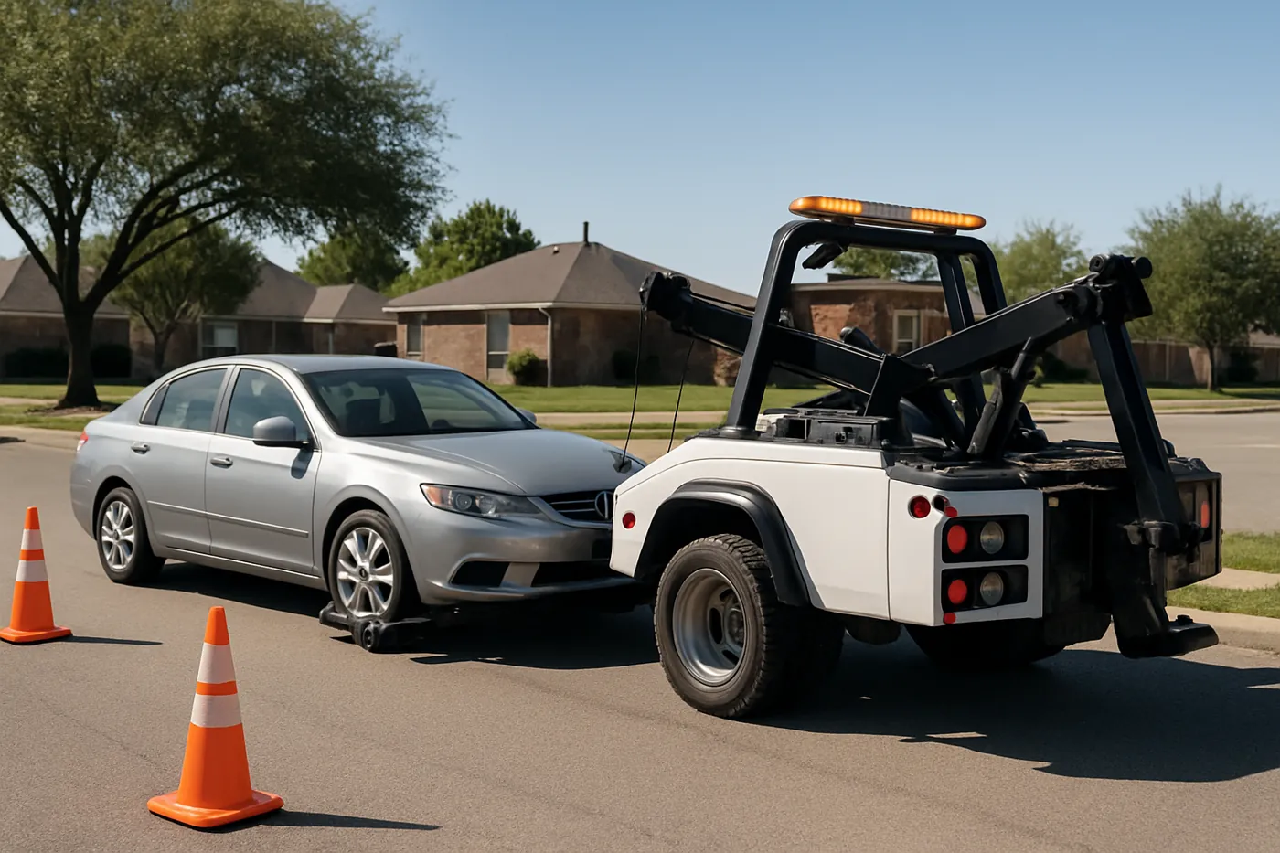 Tow truck responding to a breakdown in Frisco, TX