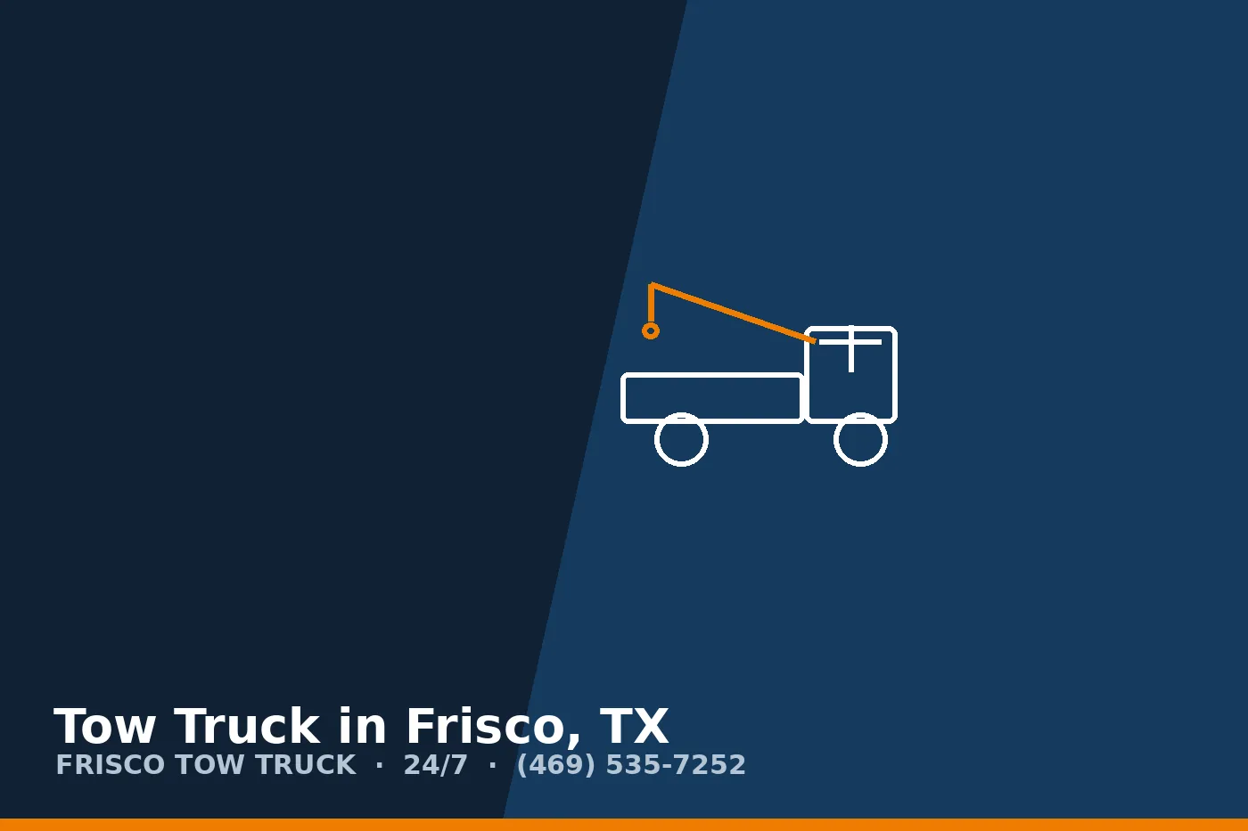 A tow truck on a Frisco, TX road