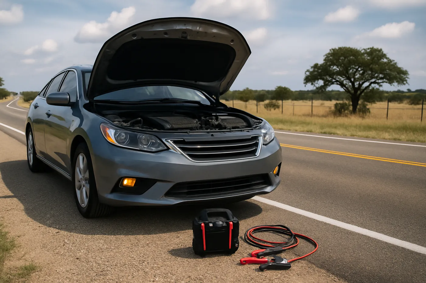 Roadside assistance for a stranded vehicle in Frisco, TX